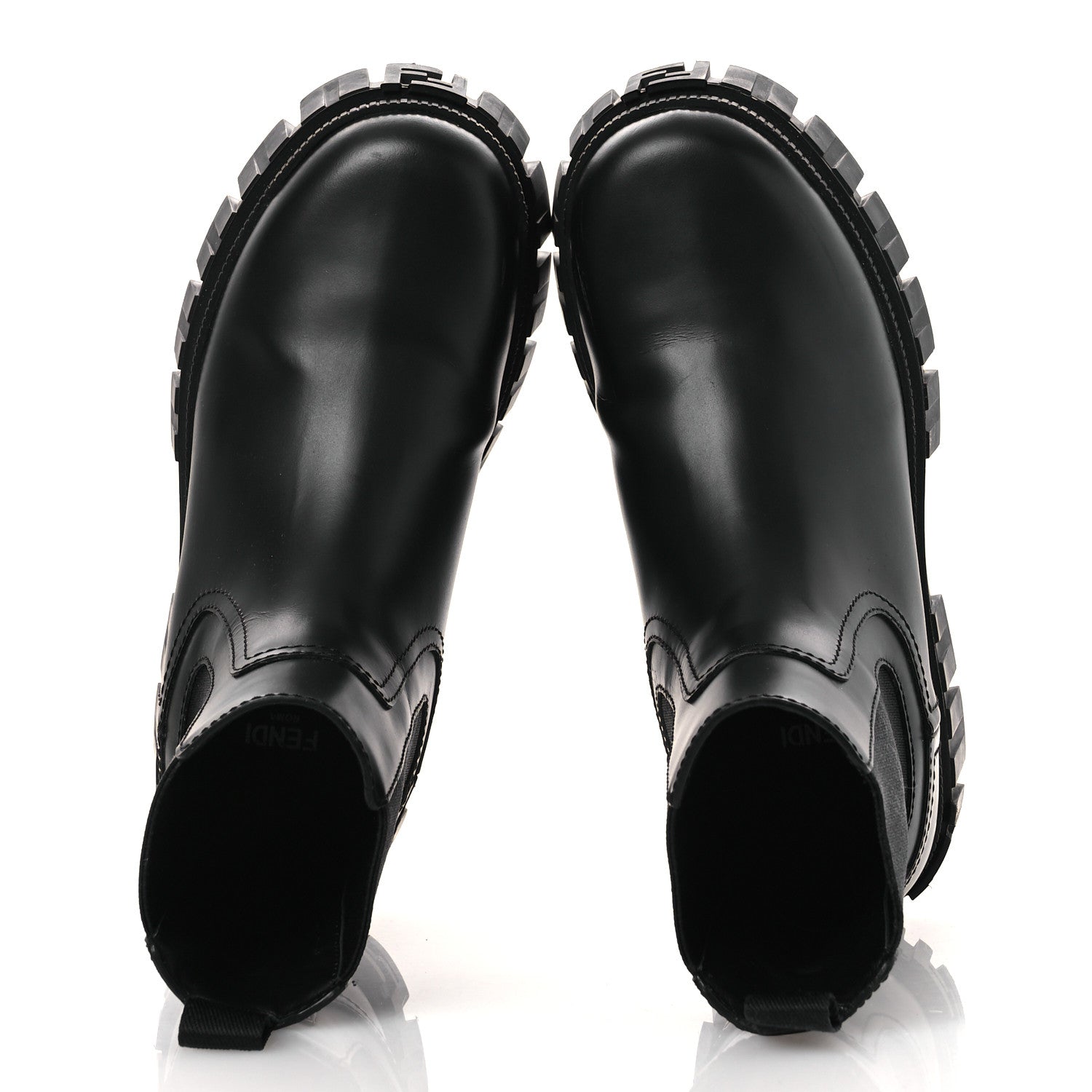 Fendi Calfskin Rubber Fendi Force Chelsea Boots 36 Black
