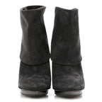 Gucci Suede Platform Foldover Ankle Boots 35 Grey