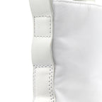 Prada Spazzolato Rois Re-Nylon Metal Triangle Logo Monolith Pouch Pocket 55mm Boots 40.5 White