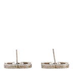 Chanel Glitter Resin CC Earrings Silver White