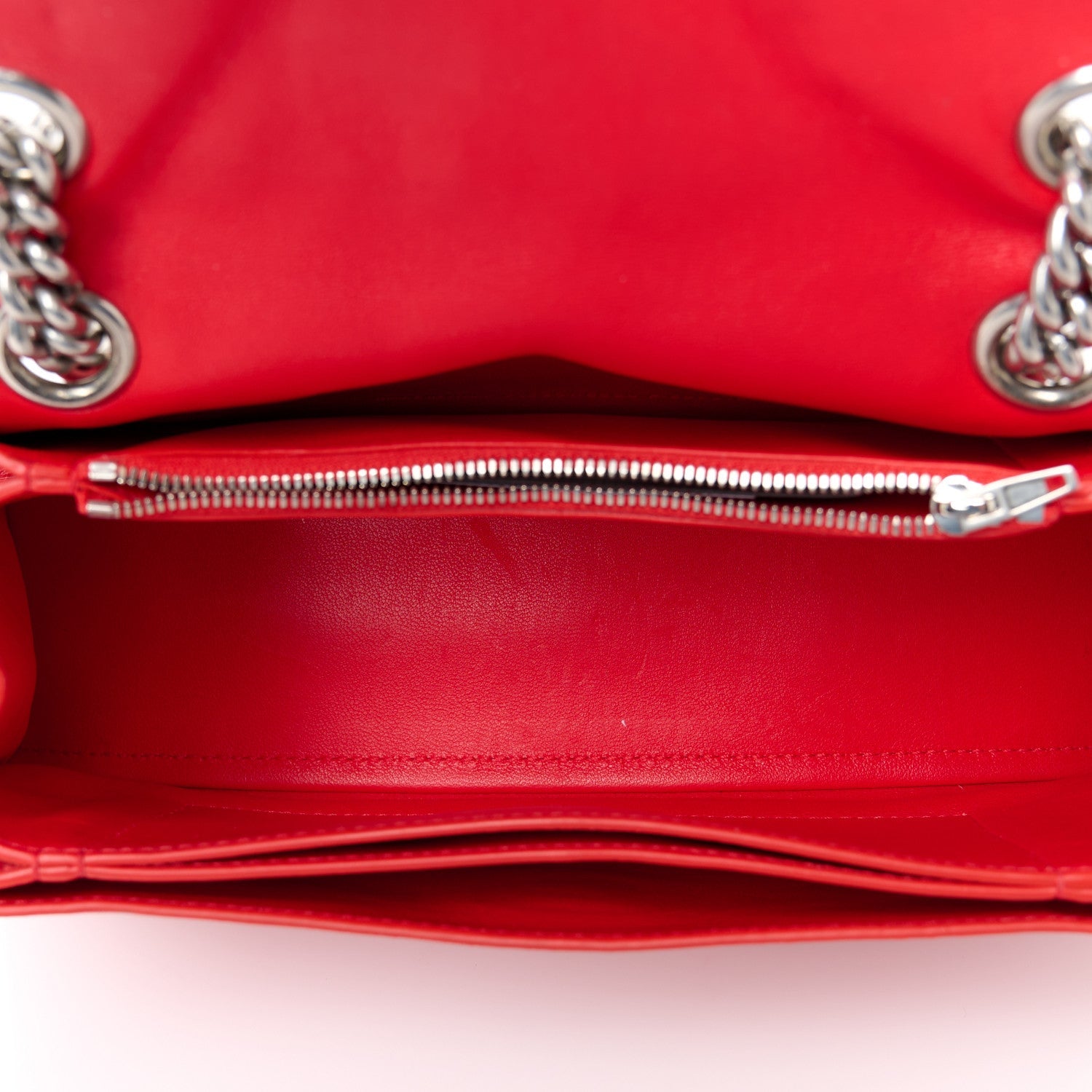 Balenciaga Arena Calfskin Small Crush Chain Bag Tomato Red