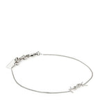 Saint Laurent Brass Monogram Charm Bracelet Silver