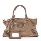 Balenciaga Agneau Giant 12 Rose Gold Hardware Work Gris Poivre