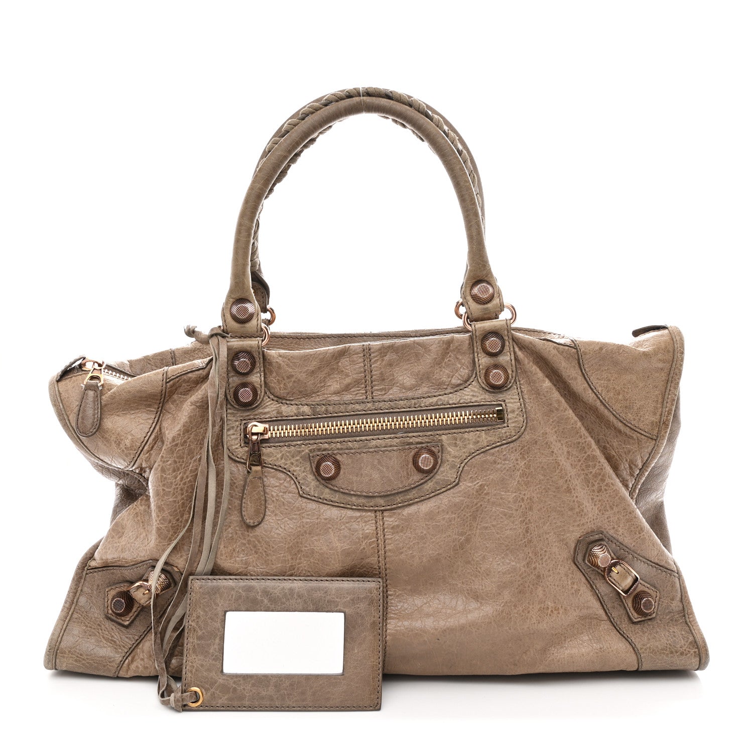 Balenciaga Agneau Giant 12 Rose Gold Hardware Work Gris Poivre