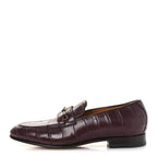 Gucci Alligator Interlocking G Mens Loafers 8 Bordeaux