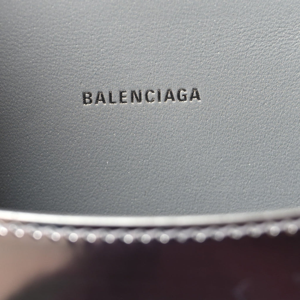 Balenciaga Metallic Calfskin Hourglass Top Handle Bag XS Silver