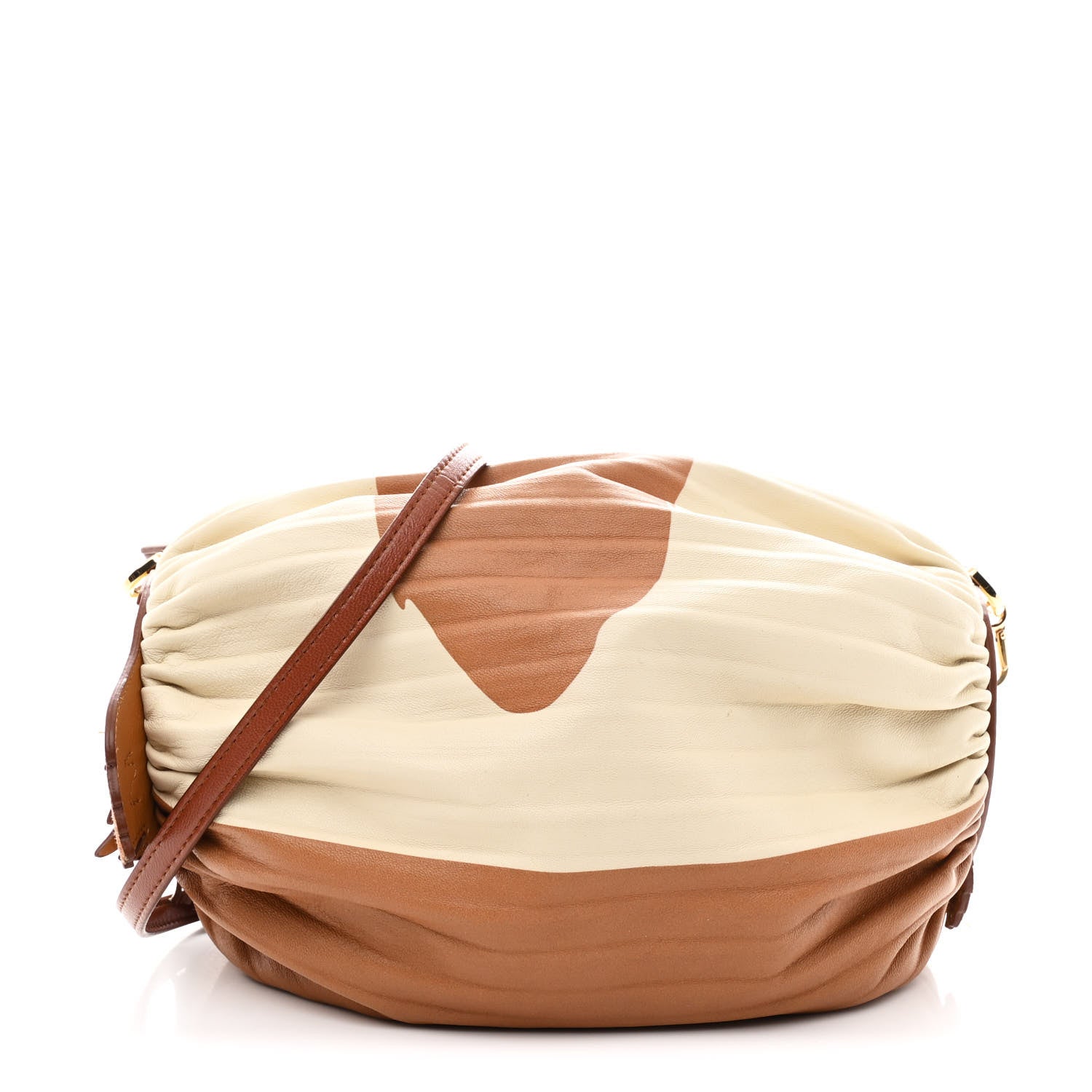 Loewe X HOWLS MOVING CASTLE Lambskin Pleated Heen Bracelet Pouch Shoulder Bag Rust