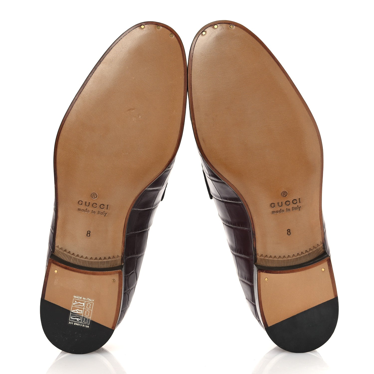 Gucci Alligator Interlocking G Mens Loafers 8 Bordeaux
