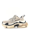 Balenciaga Fabric Mesh Womens Triple S Sneakers 36 Beige Black