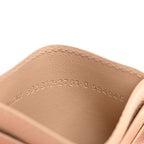 Balenciaga Grained Calfskin Logo Cash Rounded Card Holder Beige