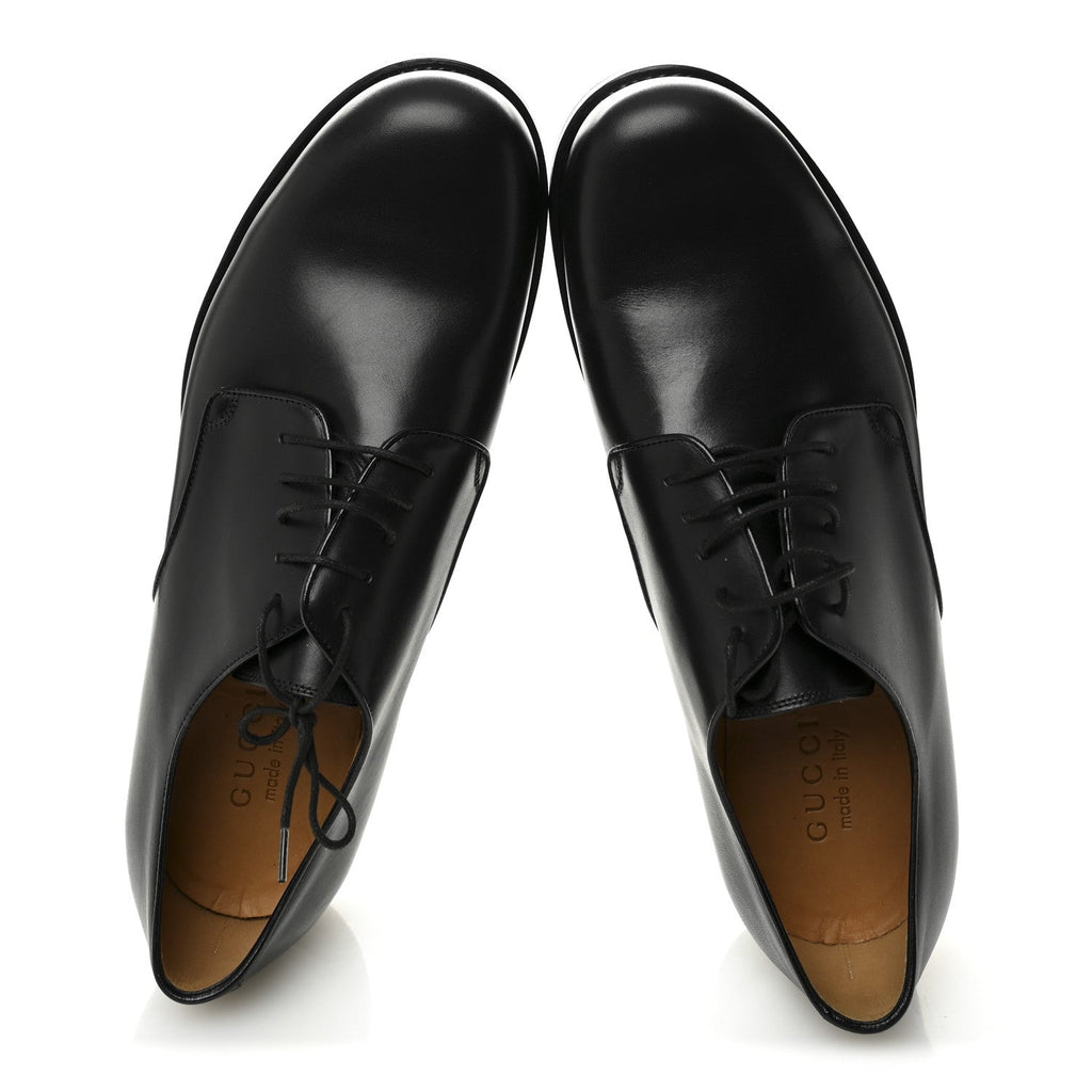 Gucci Knight Calfskin Mens Oxford Loafers 8.5 Black