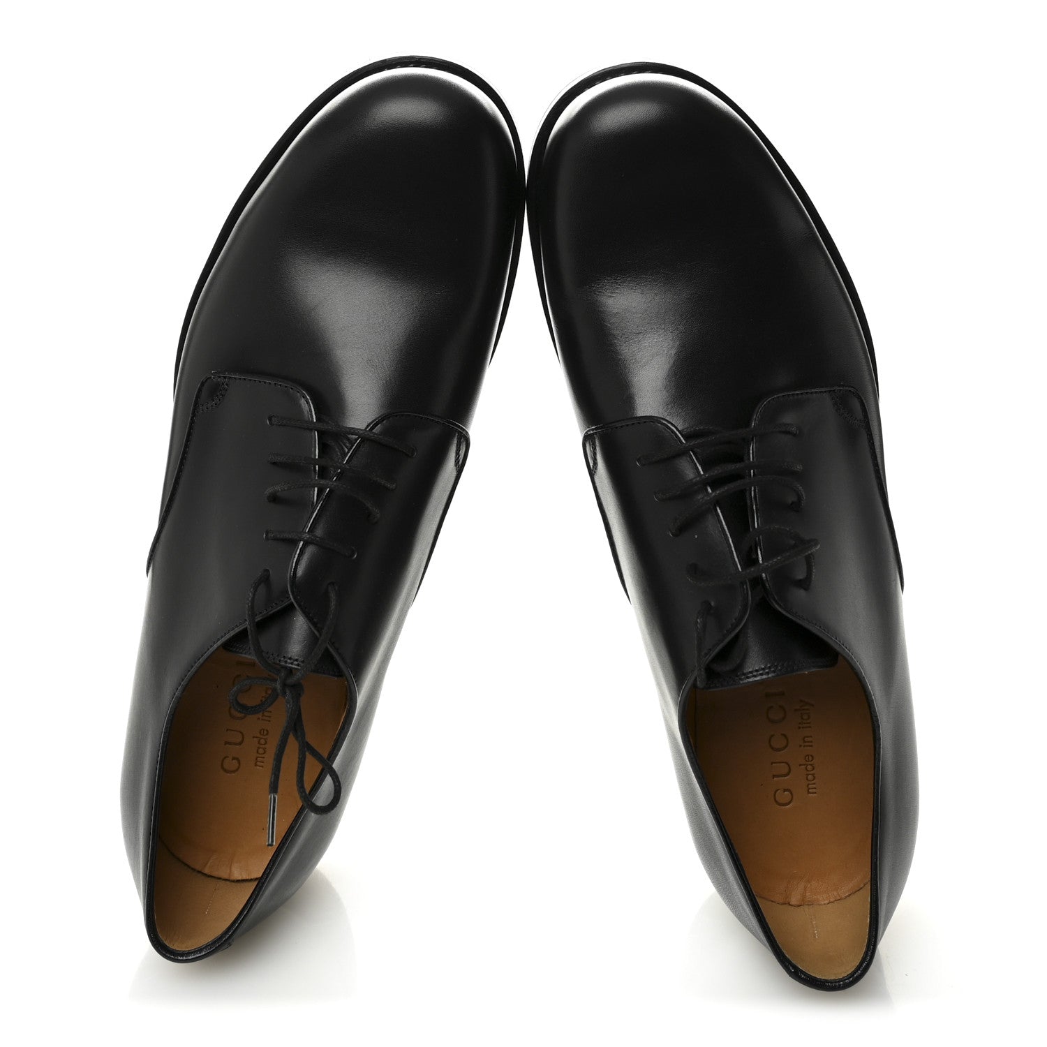 Gucci Knight Calfskin Mens Oxford Loafers 8.5 Black