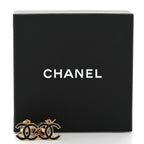 Chanel Metal Enamel CC Square Drop Earrings Black Gold White
