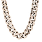 Saint Laurent Metal Curb Chain Necklace Oxidized Silver