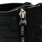 Fendi Nappa FF Embossed Womens Biker Boots 39.5 Black
