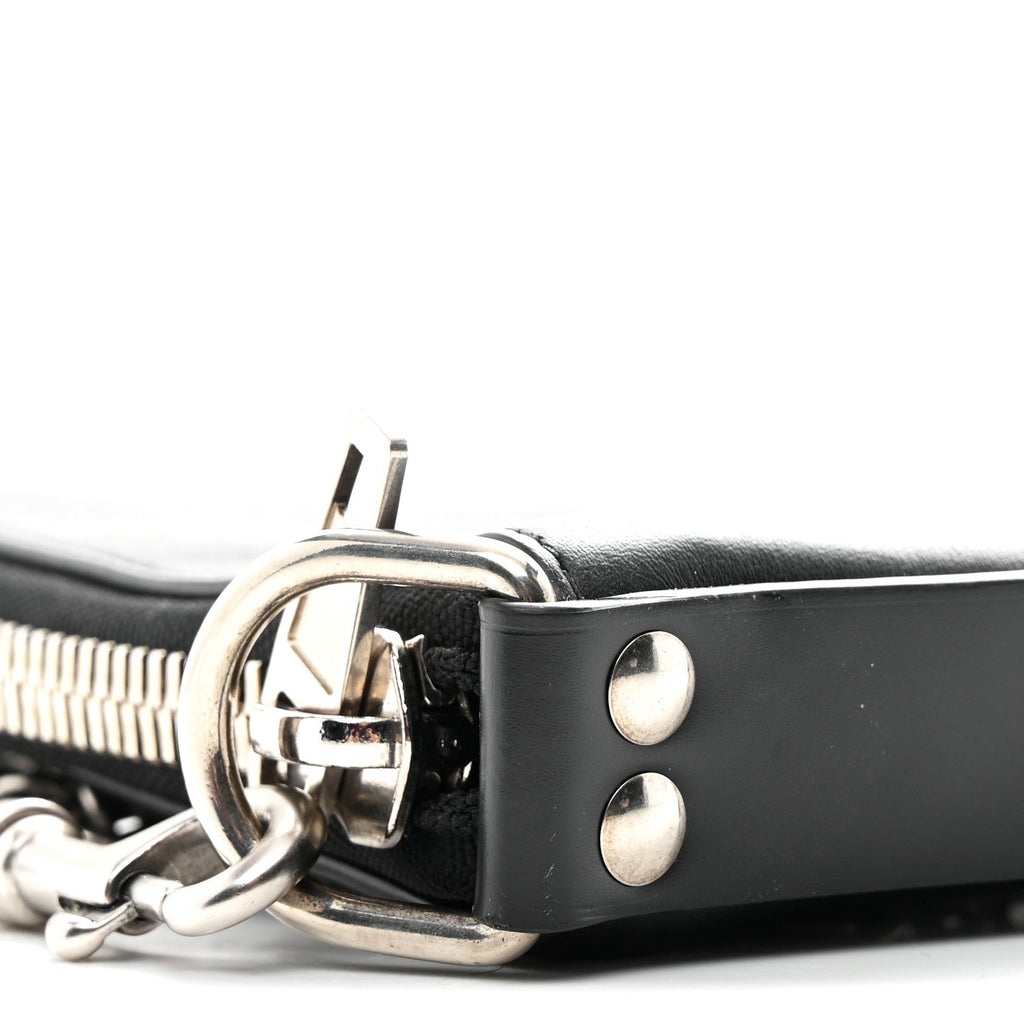 Balenciaga Calfskin Chain Cuff Wristlet Wallet Black