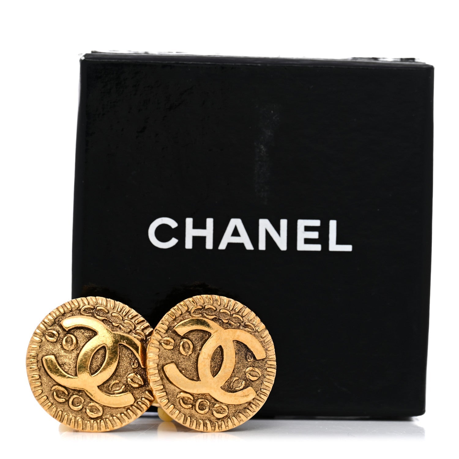 Chanel Round CC Clip On Earrings Gold