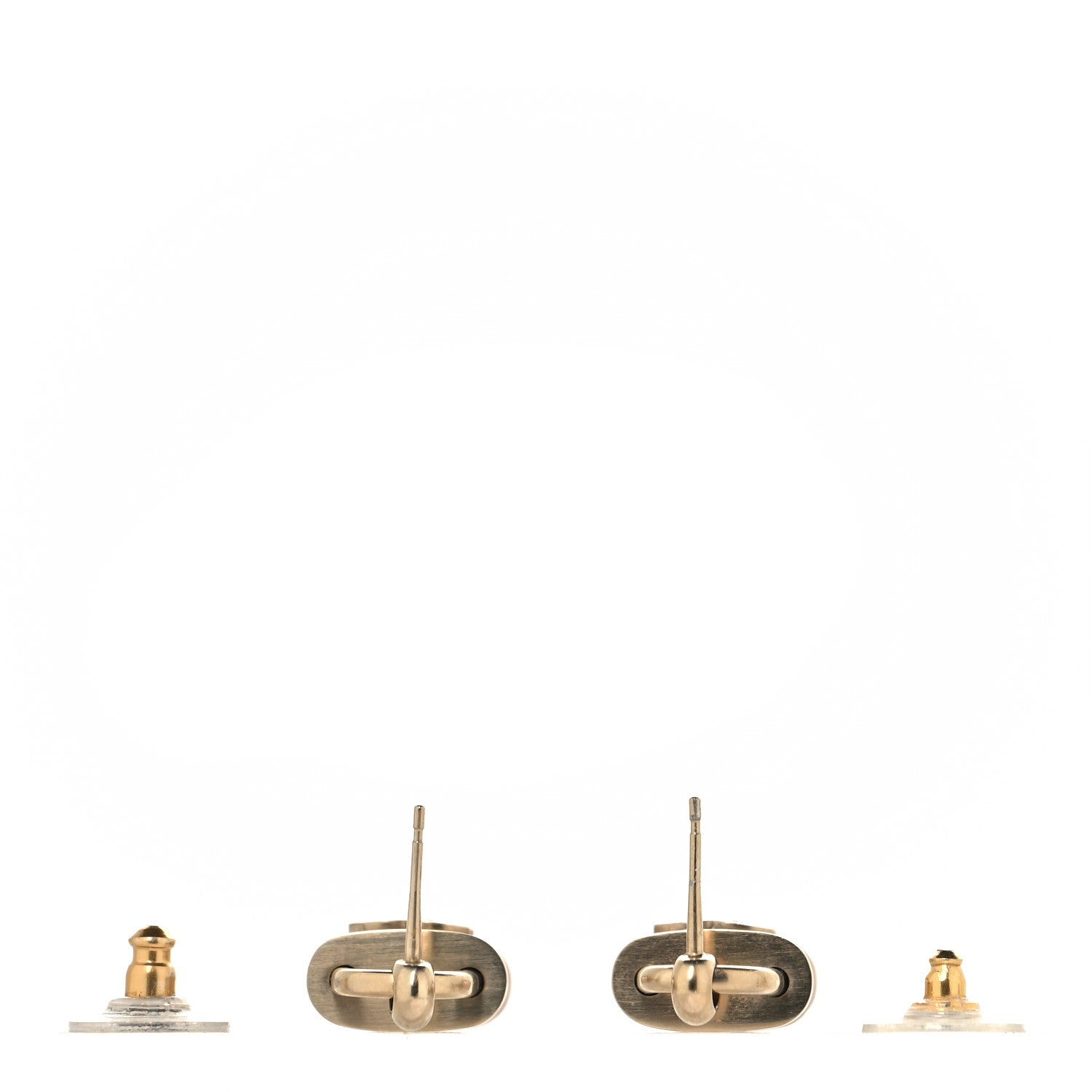 Chanel Resin Glitter Padlock CC Earrings Light Pink Gold
