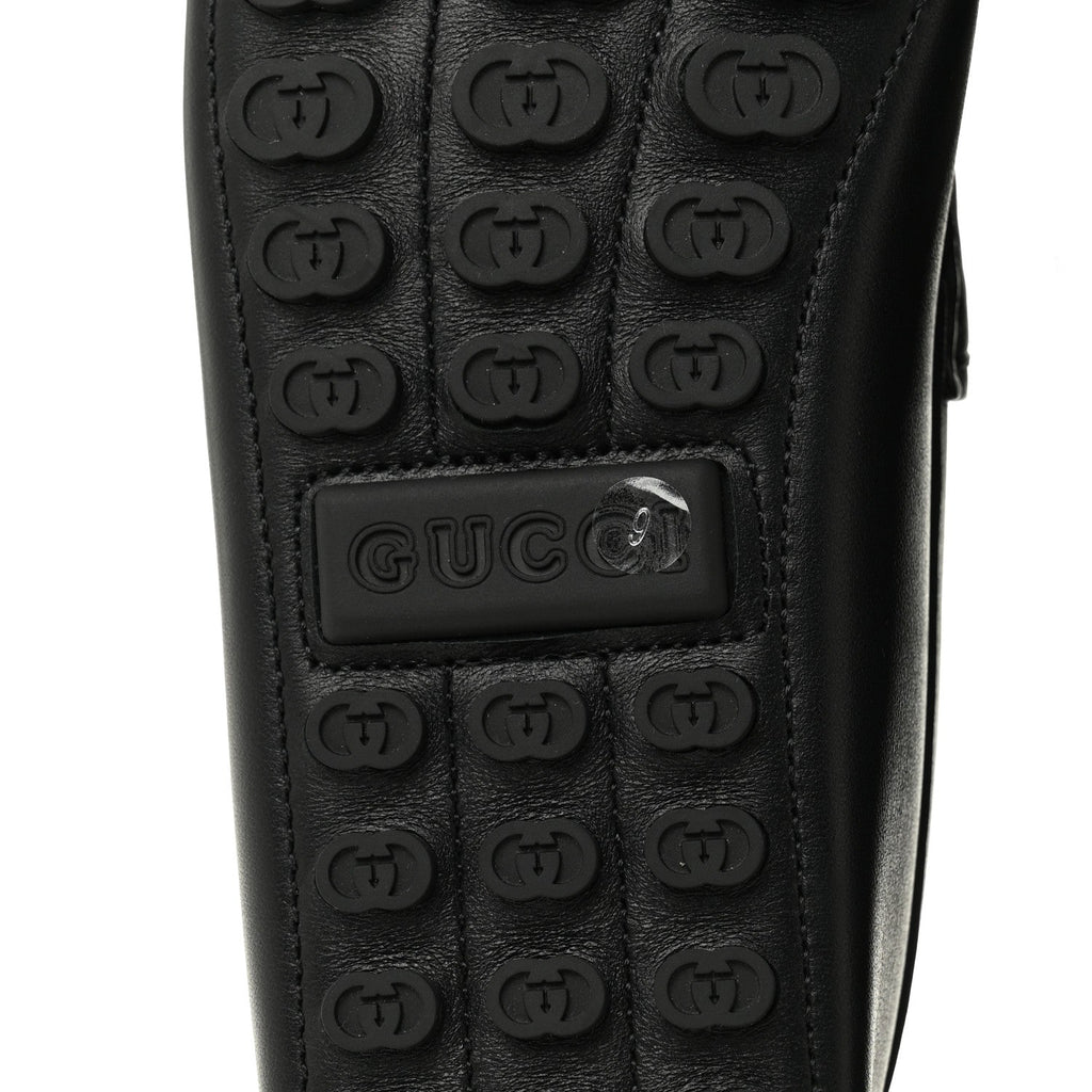 Gucci Soft Clove Calfskin Mens Horsebit Driver Loafers 9 Black