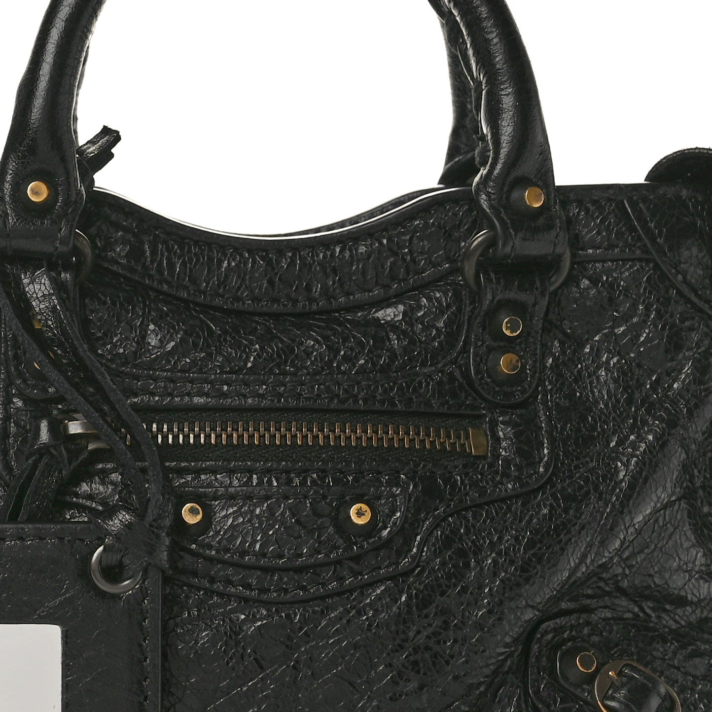 Balenciaga Agneau Classic Gold Hardware Nano City Black