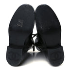 Chanel Calfskin Lace Up Combat Boots 38 Black