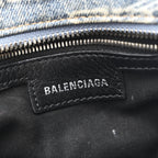 Balenciaga Denim BB Monogram Neo Cagole Handbag XS Blue