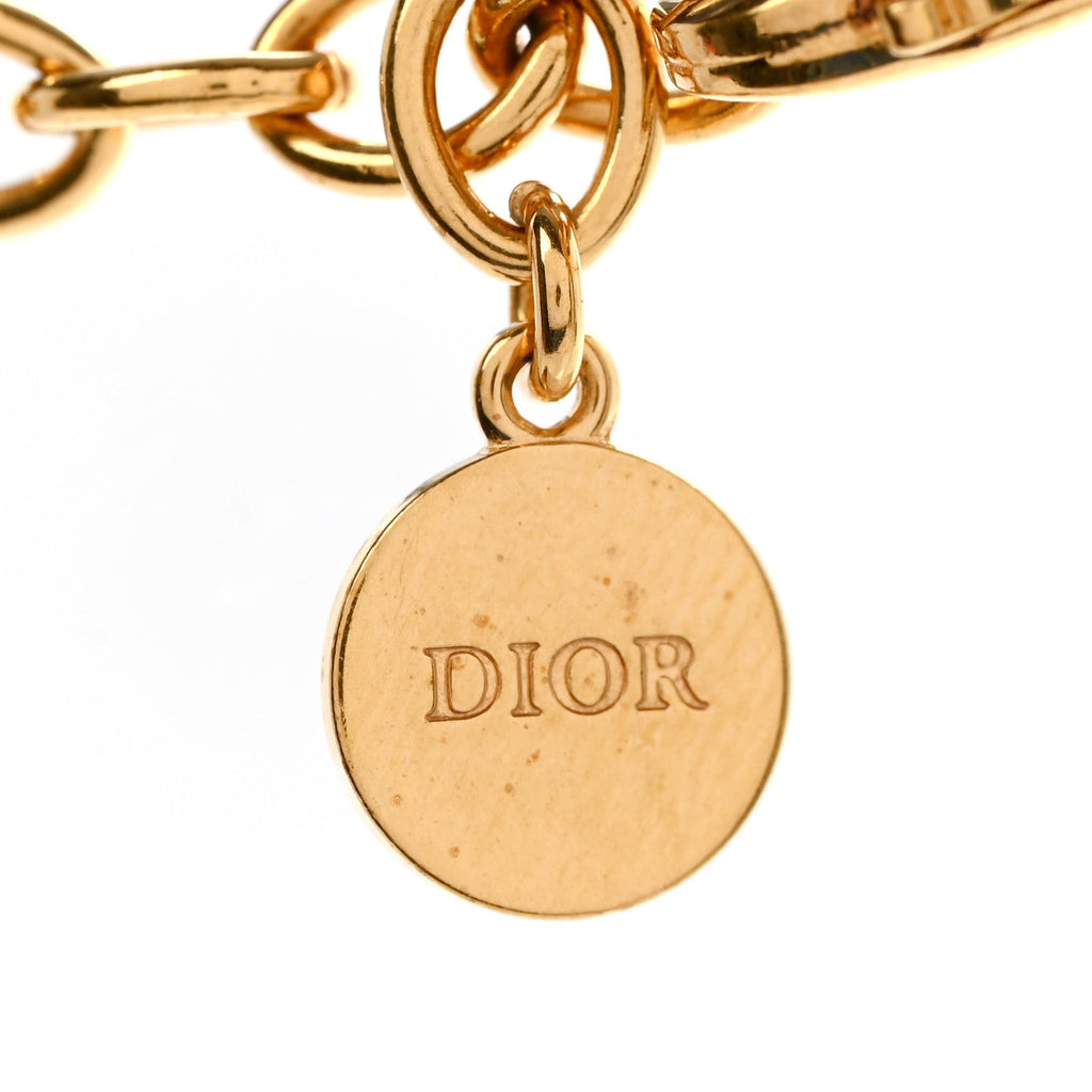 Christian Dior Metal Crystal 30 Montaigne Necklace Gold