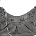 Balenciaga Agneau Arena Le Cagole Shoulder Bag XS Dark Grey