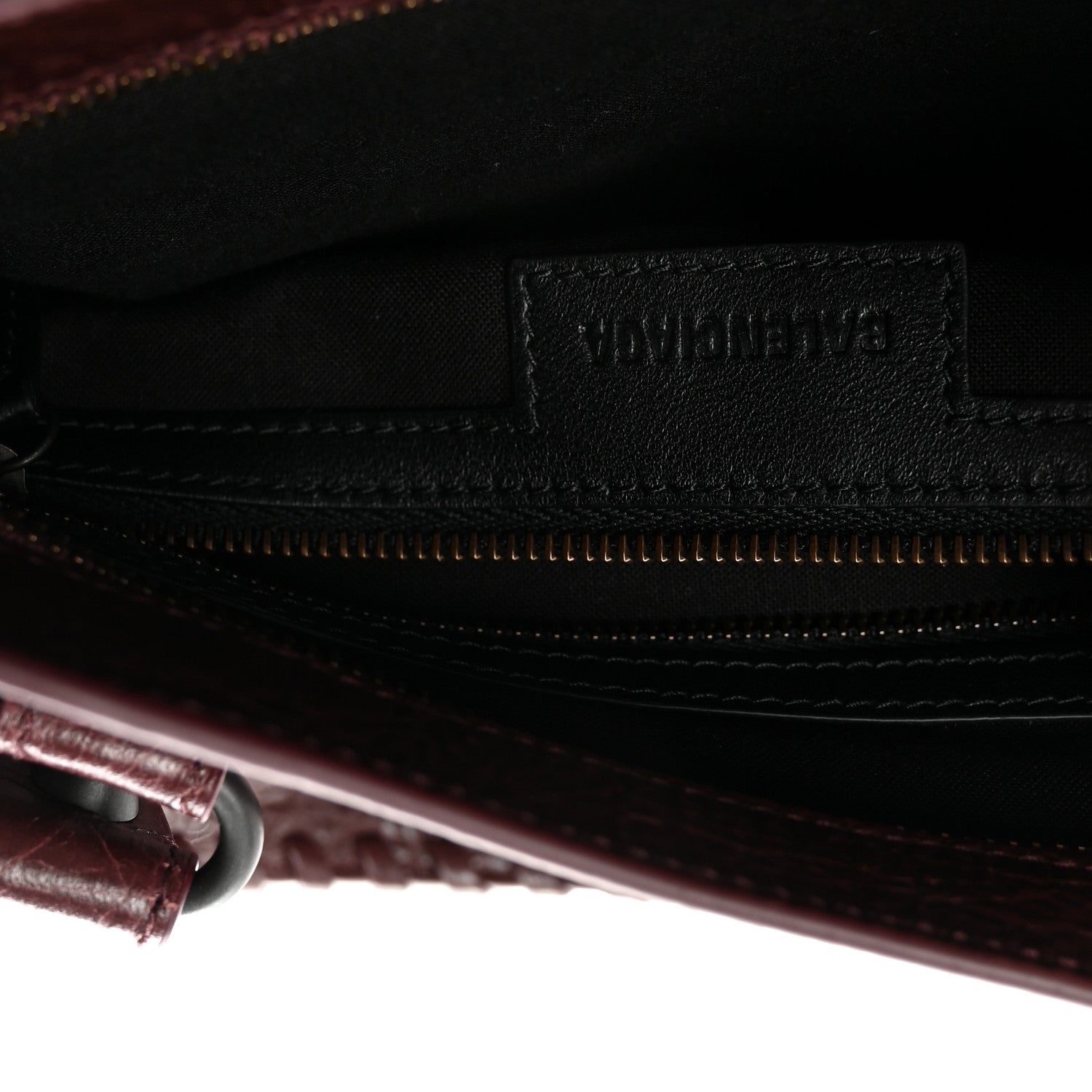 Balenciaga Agneau Arena Storico Classic Hardware Small Le City Dark Burgundy