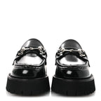 Gucci Cordovan Lux Womens Horsebit 45mm Platform Loafers 37.5 Black