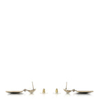 Chanel Metal Resin Pearl CC Drop Earrings Gold Black White