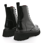 Gucci Spice Lux Nappa Web Combat Boots 40 Black