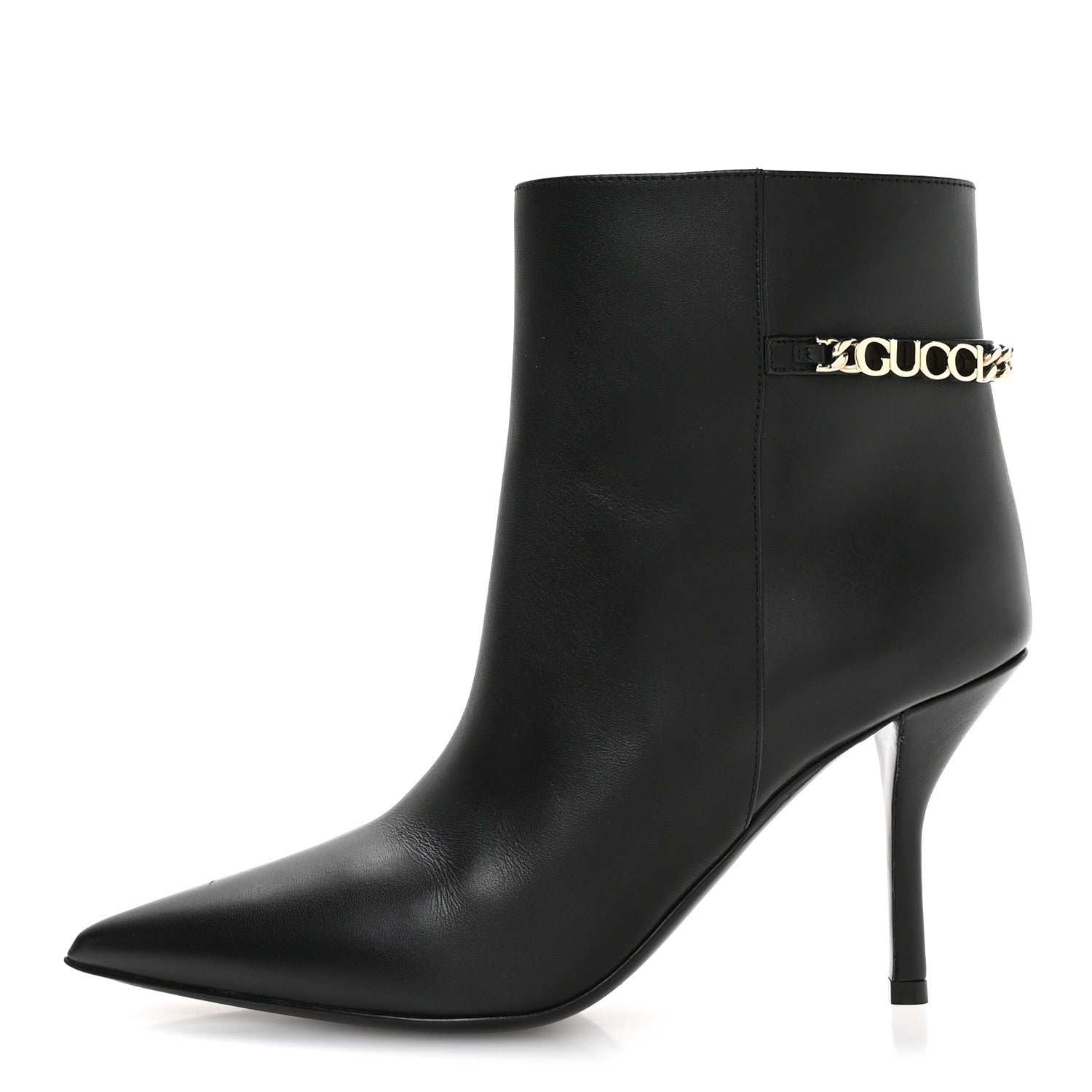 Gucci Calfskin Signoria Ankle Boots 36 Black