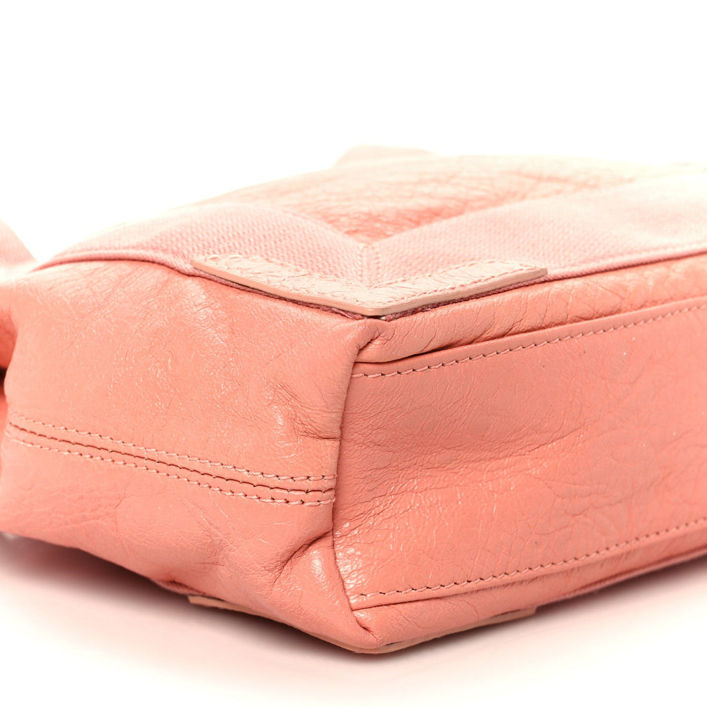 Balenciaga Agneau Stadio Ruban Viscose Navy Cabas XS Rose Ballerine