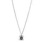 Chanel Resin Strass Geometric Square CC Necklace Black