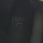 Fendi Calfskin Stretch Fabric Rockoko Biker Boots 36 Tobacco Black Marino