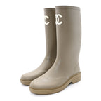 Chanel Caoutchouk CC High Boots 37 Khaki