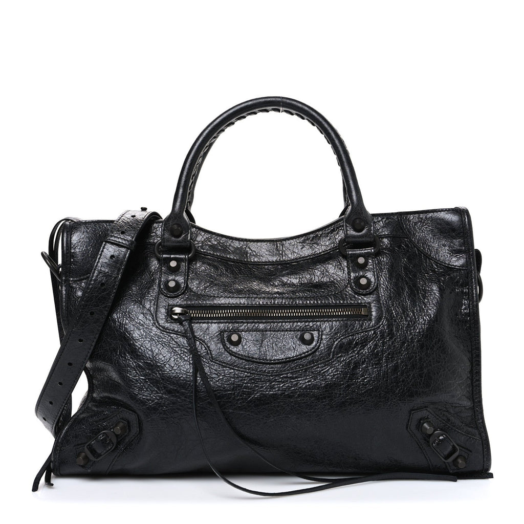 Balenciaga Agneau Arena Storico Classic Hardware Medium Le City Black