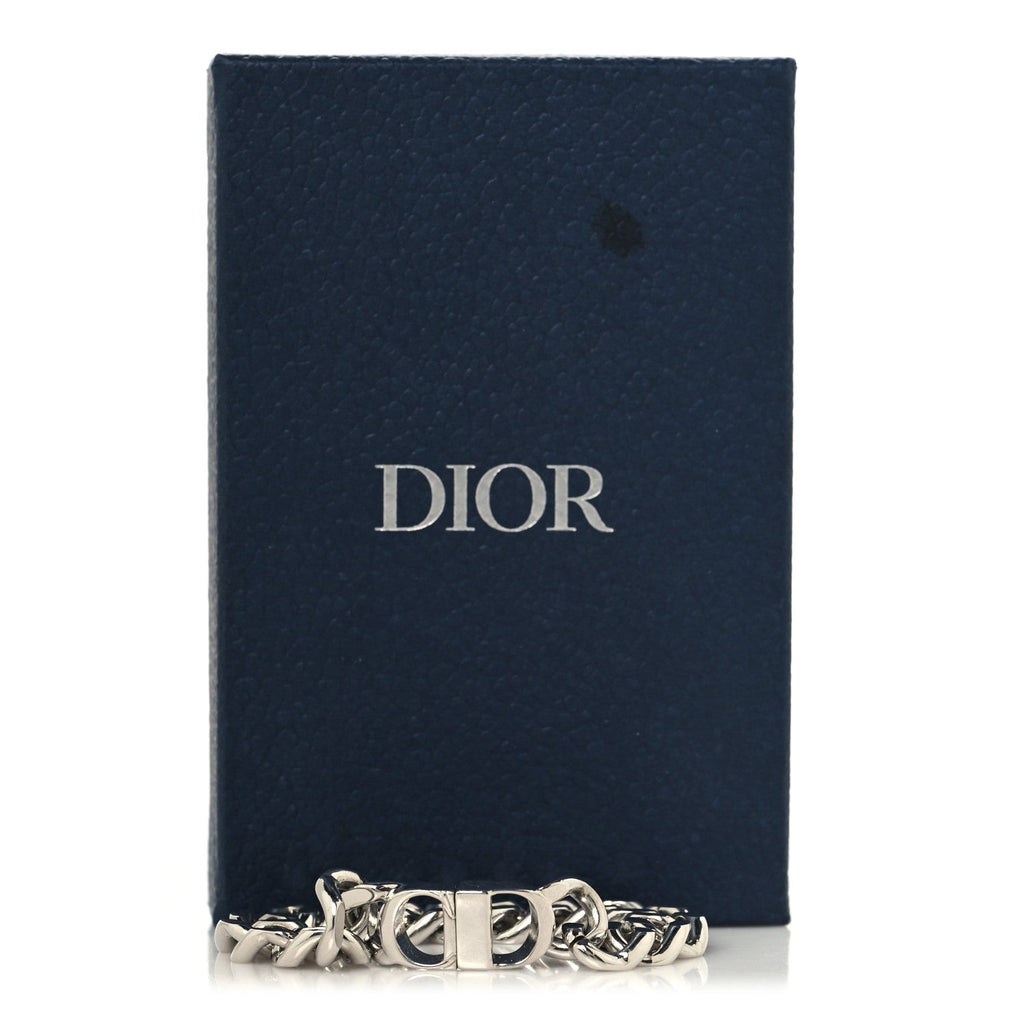 Christian Dior Brass CD Icon Chain Bracelet M Silver