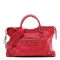 Balenciaga Agneau Giant 12 Rose Gold Hardware City Rouge Coquelicot
