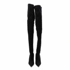 Balenciaga Spandex Pointed Toe Knife Thigh High Boots 40 Black