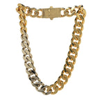 Saint Laurent Metal Curb Chain Necklace Gold Silver