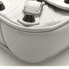 Balenciaga Agneau Arena Le Cagole Sling Bag XS Optic White