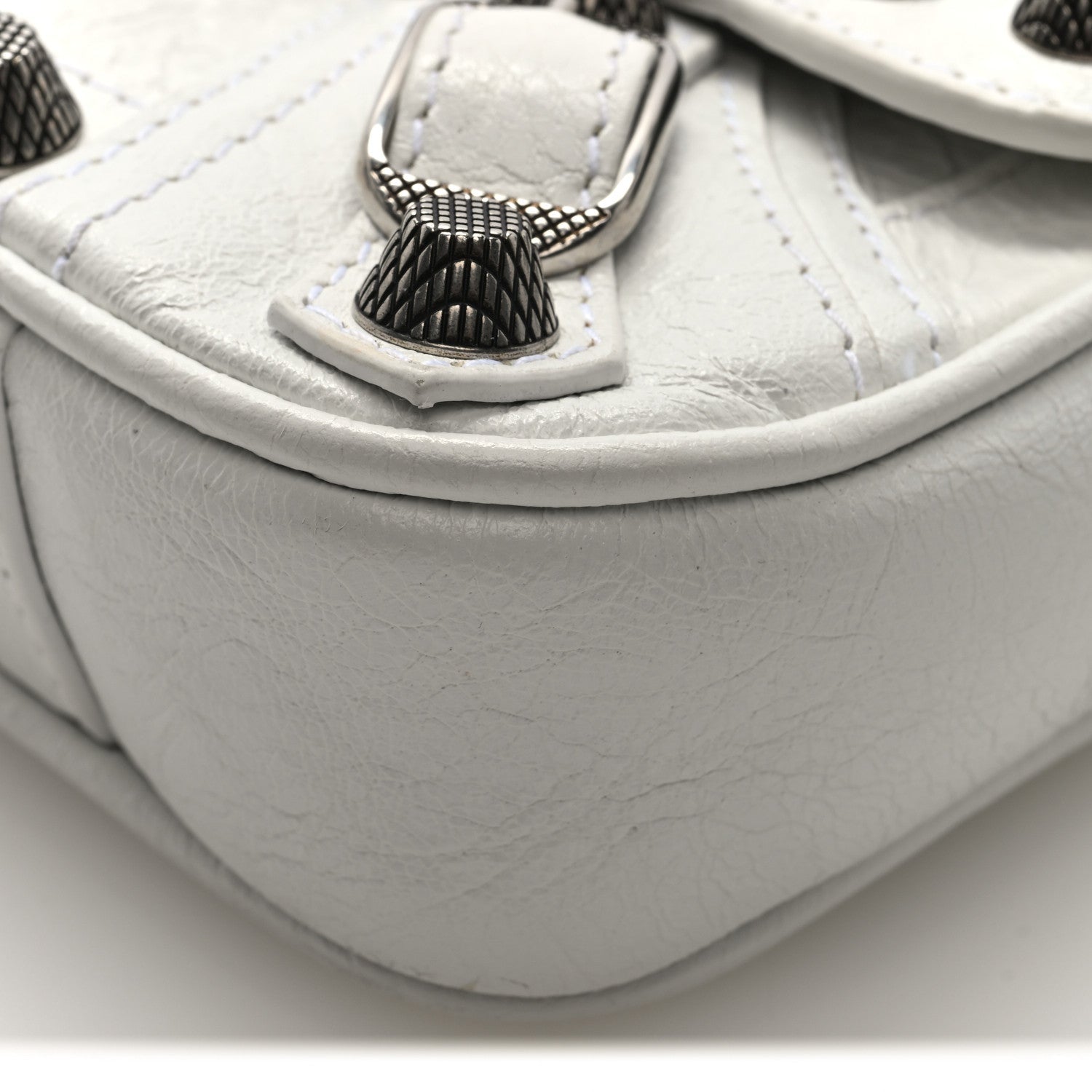 Balenciaga Agneau Arena Le Cagole Sling Bag XS Optic White