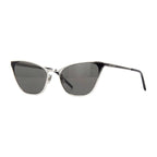 Saint Laurent Sunglasses Cat Eye Full Rim, Silver Frame and Grey Lens SL409001