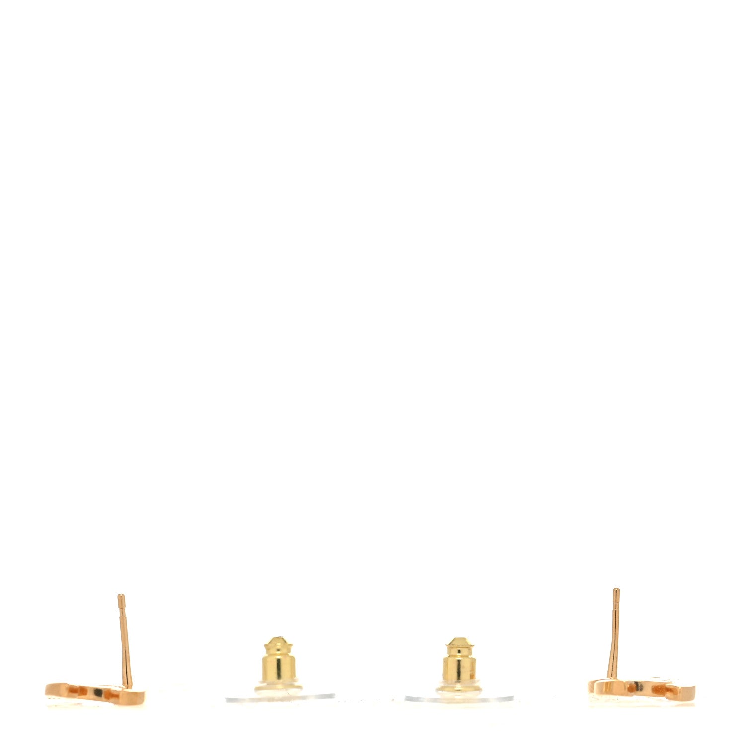 Chanel Metal CC Paris Button Stud Earrings Gold