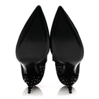 Saint Laurent Suede Studded Kiki 85 Zip Boot 37 Black