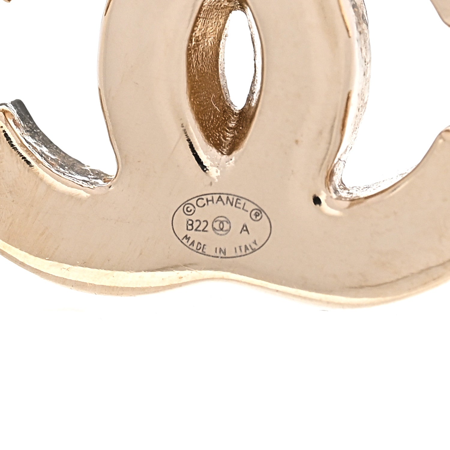 Chanel Metal Enamel CC Earrings Black Gold