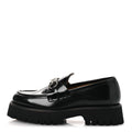 Gucci Cordovan Lux Womens Horsebit 45mm Platform Loafers 37.5 Black