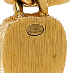 Chanel Metal Natural Stones CC Drop Earrings Gold